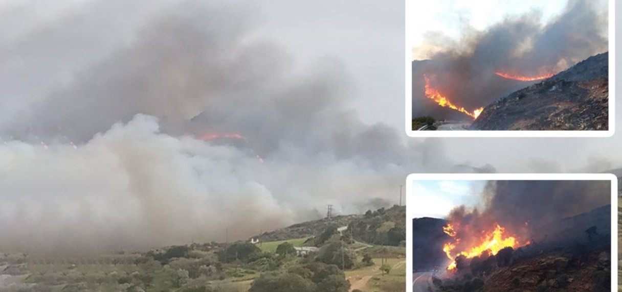 Φωτιά στην Άνδρο: Ενισχύονται οι πυροσβεστικές δυνάμεις - Ελικόπτερα super puma στην περιοχή - Βίντεο, φωτογραφίες